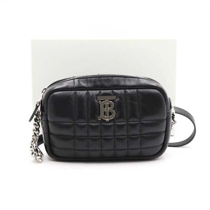 Burberry Mini Rolla Camera Bag Shoulder Crossbody - Black Leather TB 8064854