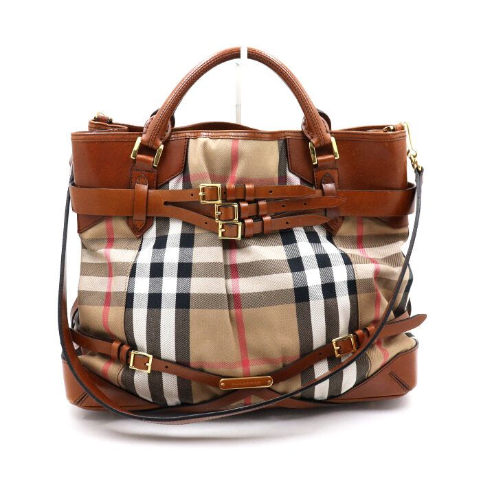 Burberry Canvas Leather Trim Tote Bag 3763832