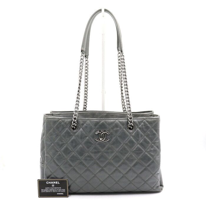 CHANEL Vintage Calfskin Rejang CC Shopping Shopper Chain Shoulder Bag aa46456