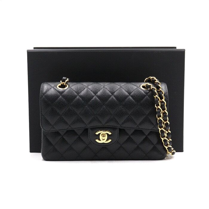 CHANEL Classic Small Flap CC Gold Chain Shoulder Bag A01113 aa46651
