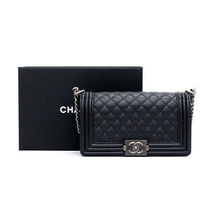 CHANEL Medium Caviar Flap Shoulder Bag A67086 aa47952