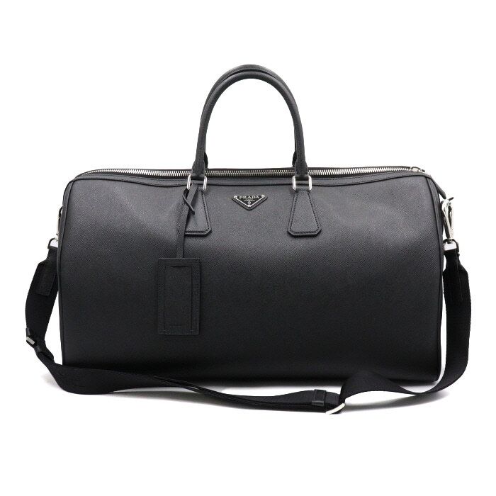 Prada Black Saffiano Duffle Tote Shoulder Bag aa49961