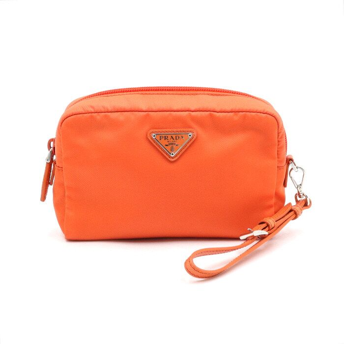 Prada Orange Nylon Strap Pouch Bag 1NE011 aa47698