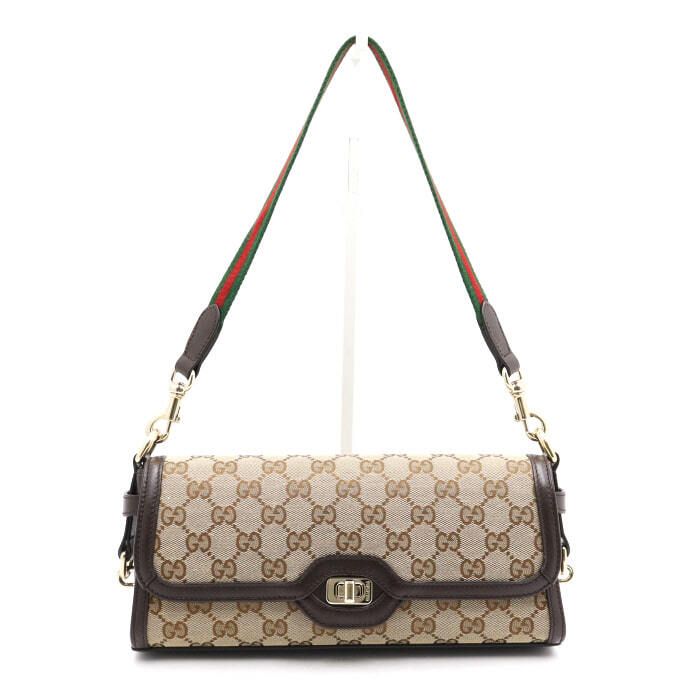 Gucci Small GG Canvas Web Strap Shoulder Bag 786027