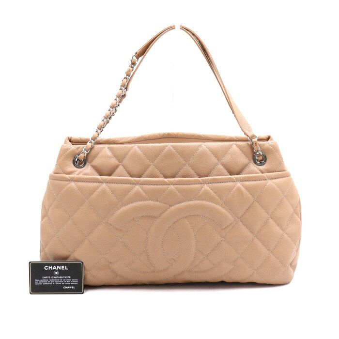 CHANEL Timeless CC Beige Caviar Chain Shoulder Bag A67292