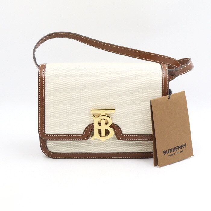 Burberry Leather Two-tone Canvas Shoulder Crossbag 8014640 TB aa48645