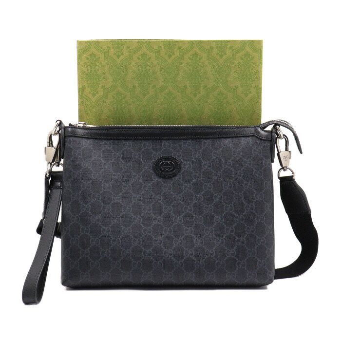 Gucci Supreme Interlocking G Supreme Men's Strap Clutch Messenger Crossbody Bag AA49882