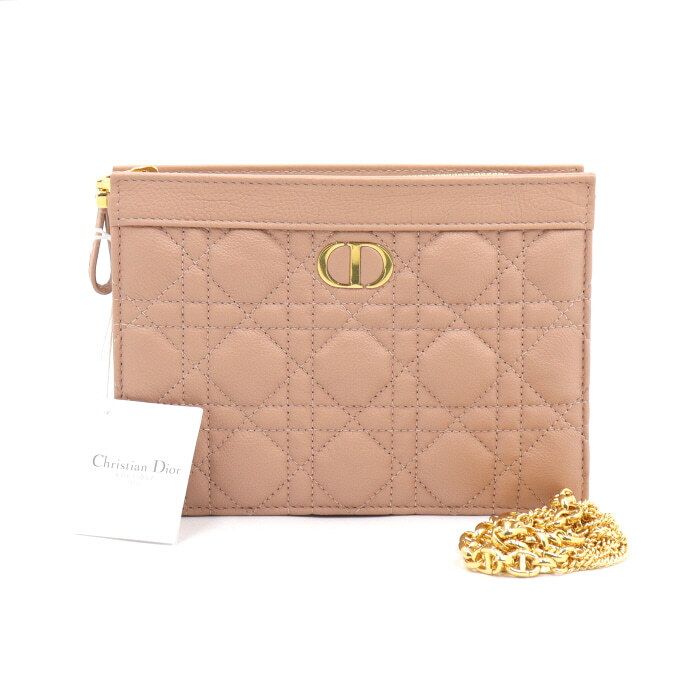 Dior Zipper Pouch Shoulder Bag Crossbody Bag with Chain Detail S5106UWHC aa48118