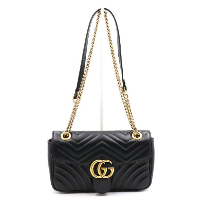 Gucci Black Matelass Chevron Chain Shoulder Bag aa48111