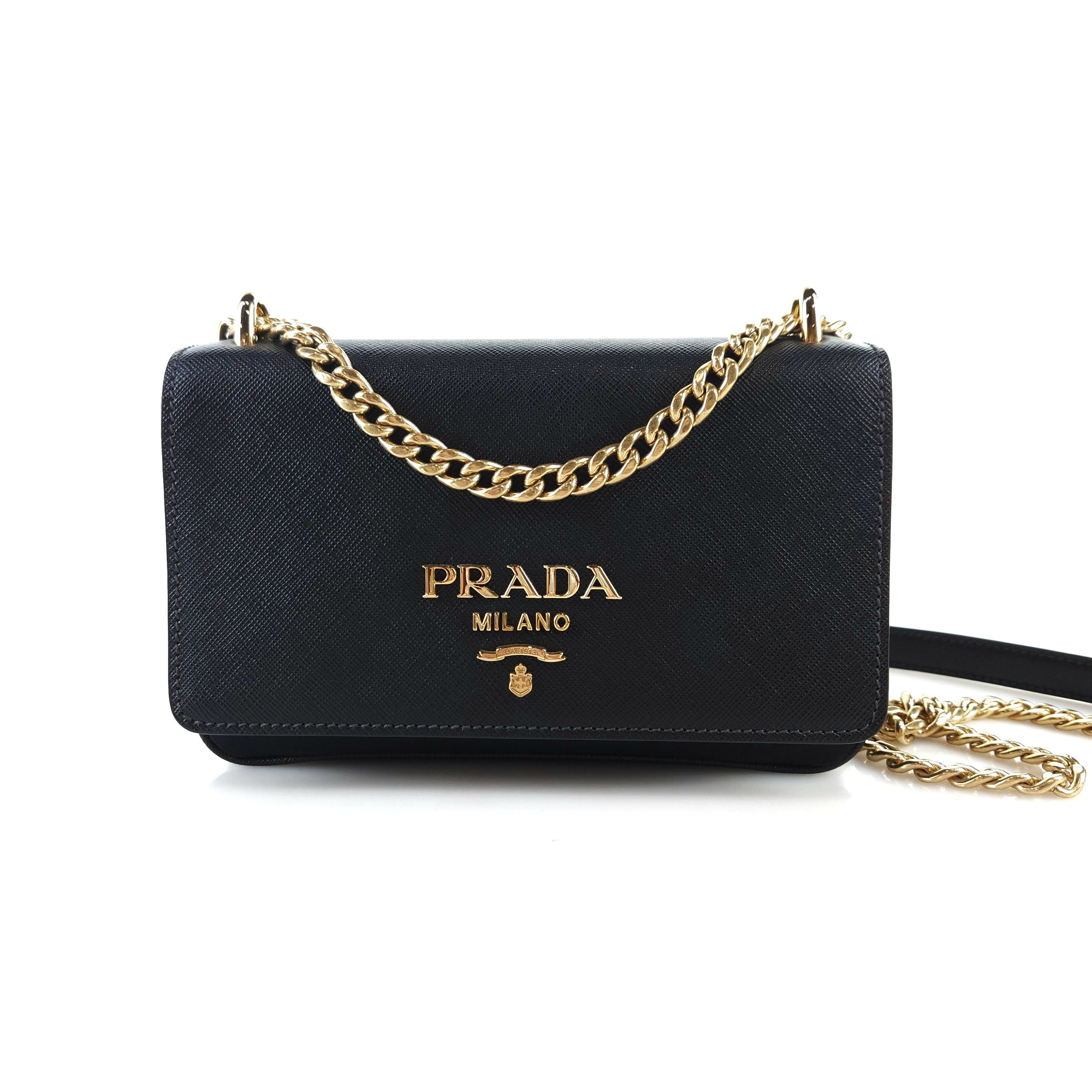Prada Nylon Chain Crossbody Bag with SKU 1BD144 9389