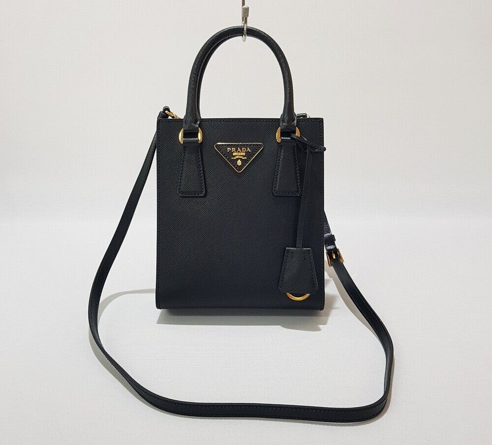 Prada Triangle Logo Saffiano Leather Tote Bag 1BA358 -