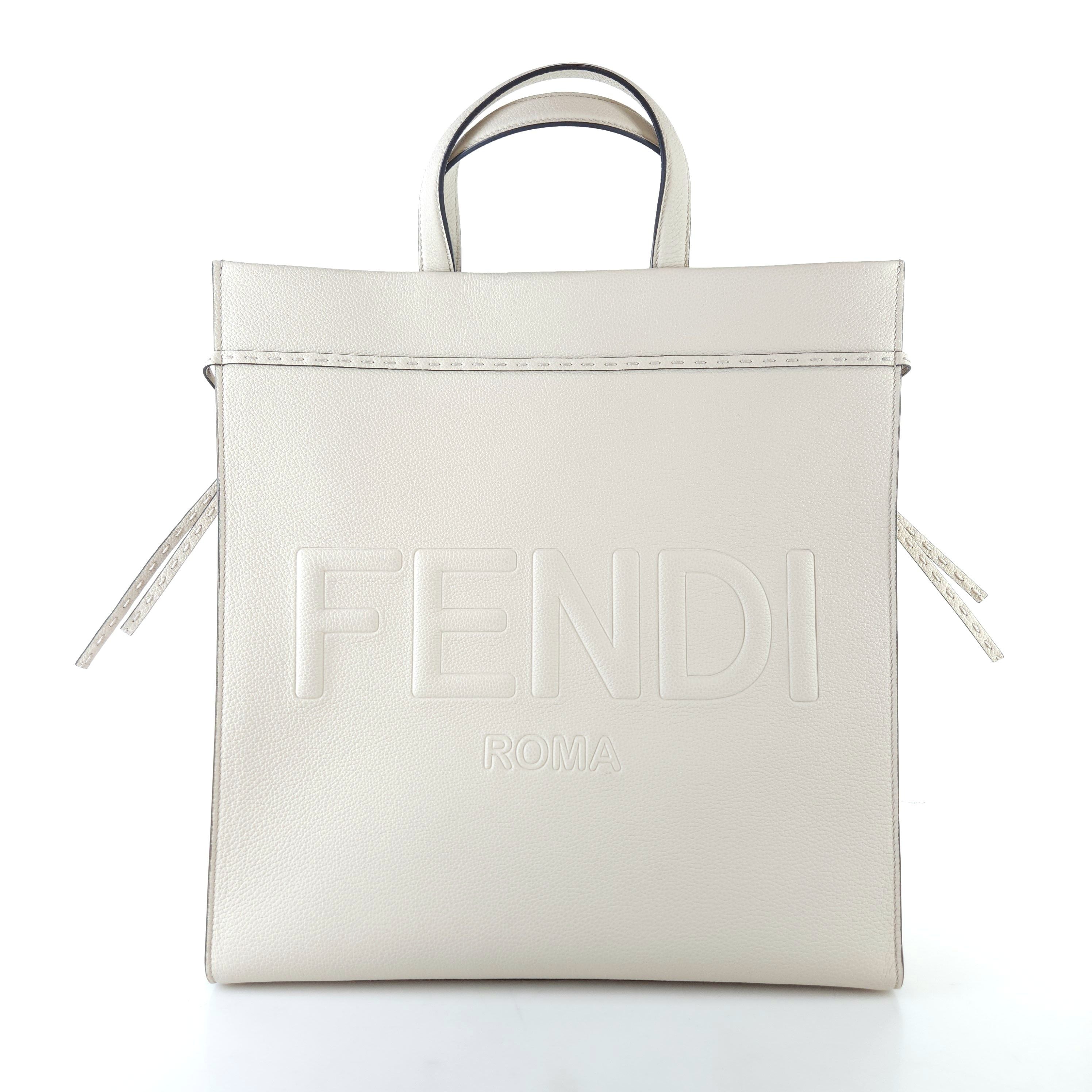 Fendi Logo High Two Tote Shoulder Bag 7VA583 9394