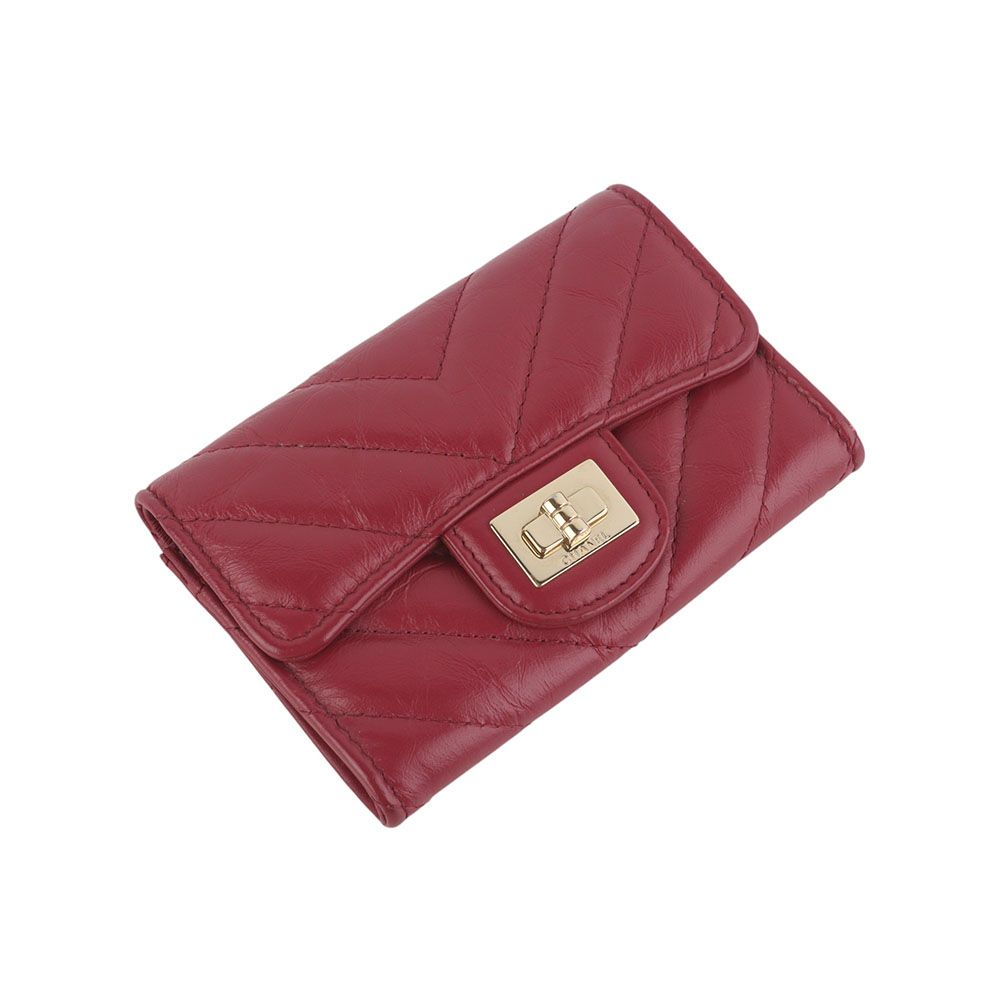 CHANEL Vintage 2.55 Chevron Card Wallet (Department Store Invoice) 34752Y