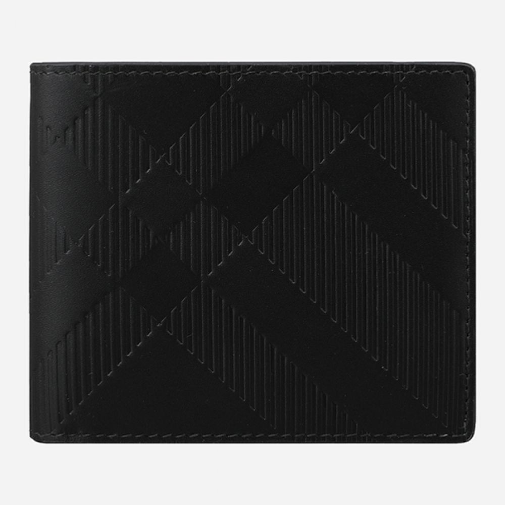 Burberry Embossed Check Wallet Black 8103989 A1189