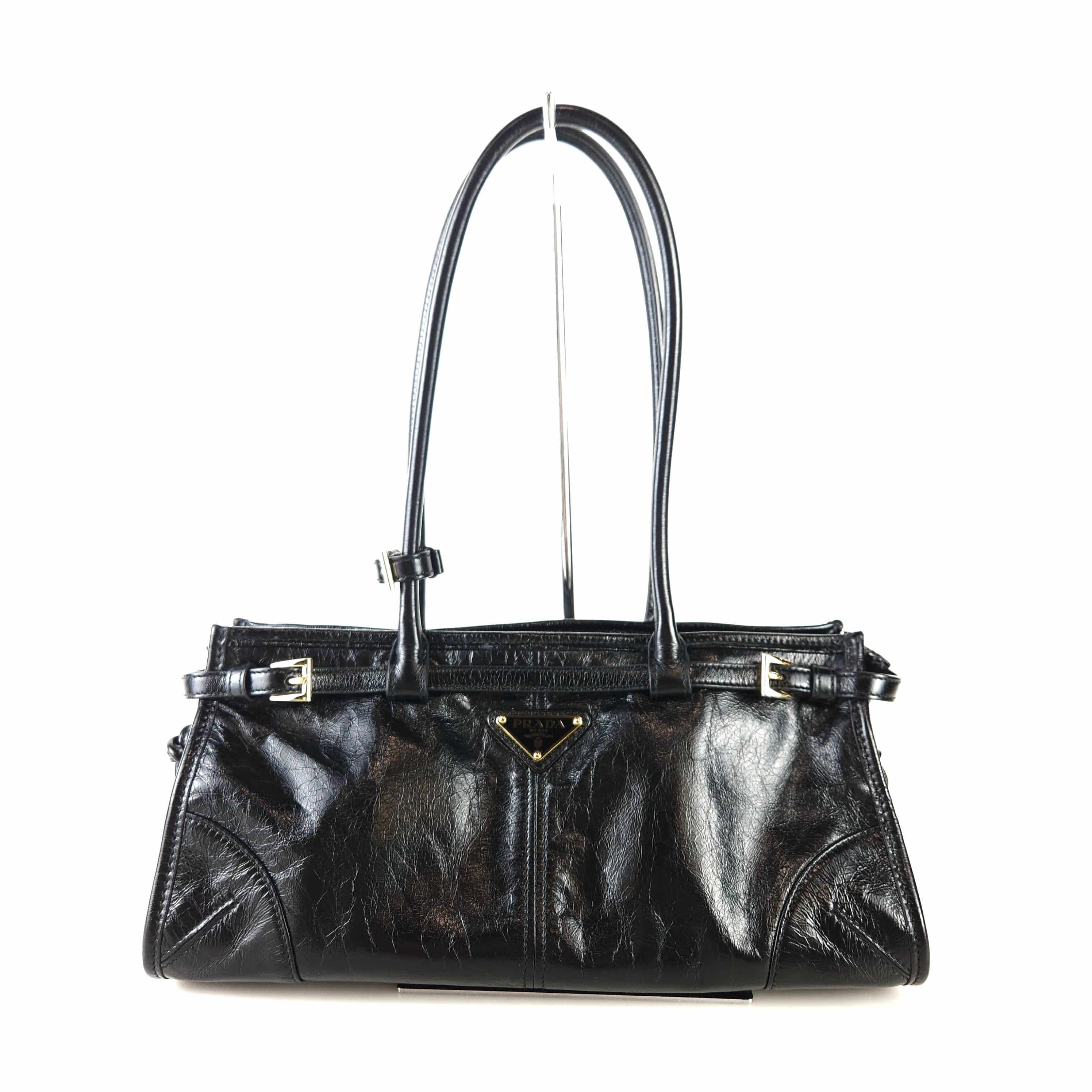 Prada Patent Bonny Tote Shoulder Bag 1BA426 9365
