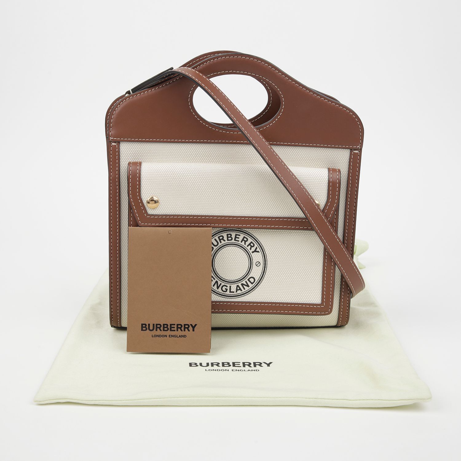 Burberry Mini Tote Shoulder Bag with Pocket 8028062