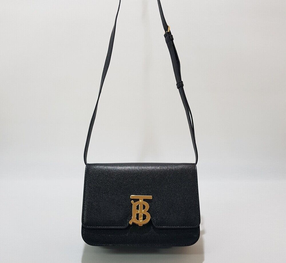 Burberry Gray Leather TB Bag Small SKU123