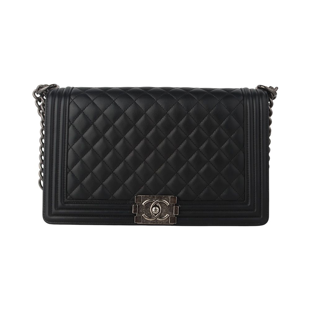 CHANEL Vintage Lambskin Large Shoulder Bag 34727 A92193