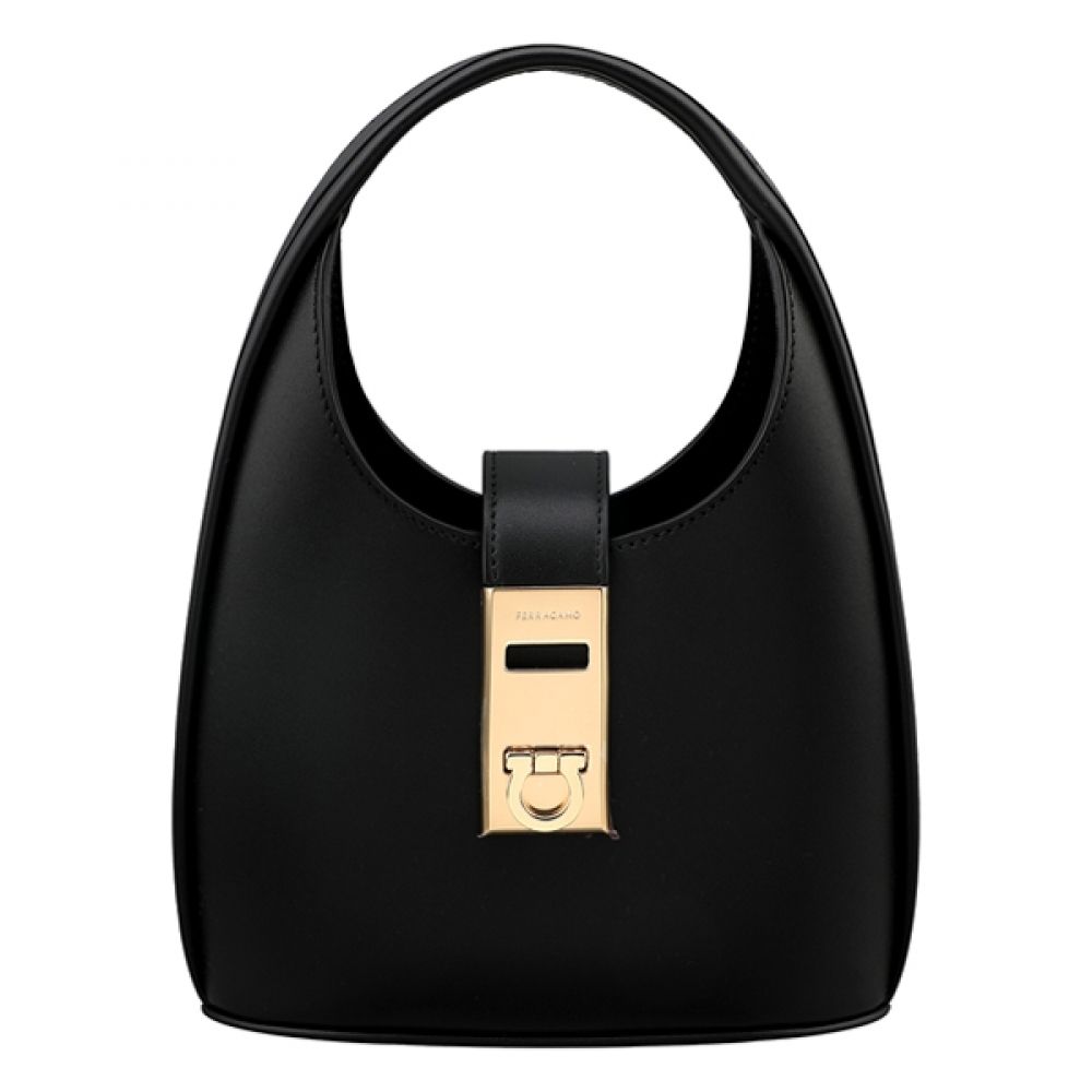 Salvatore Ferragamo Mini Hobo Bag Black with Buckle 213978 764454