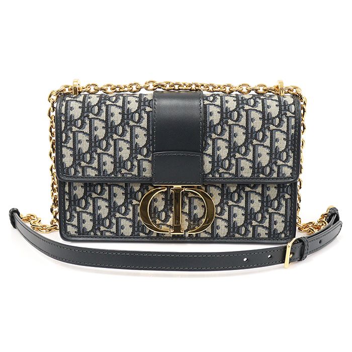 Dior Blue Oblique Jacquard 30 Montaigne Chain Shoulder Bag M9208UTZQ_M928
