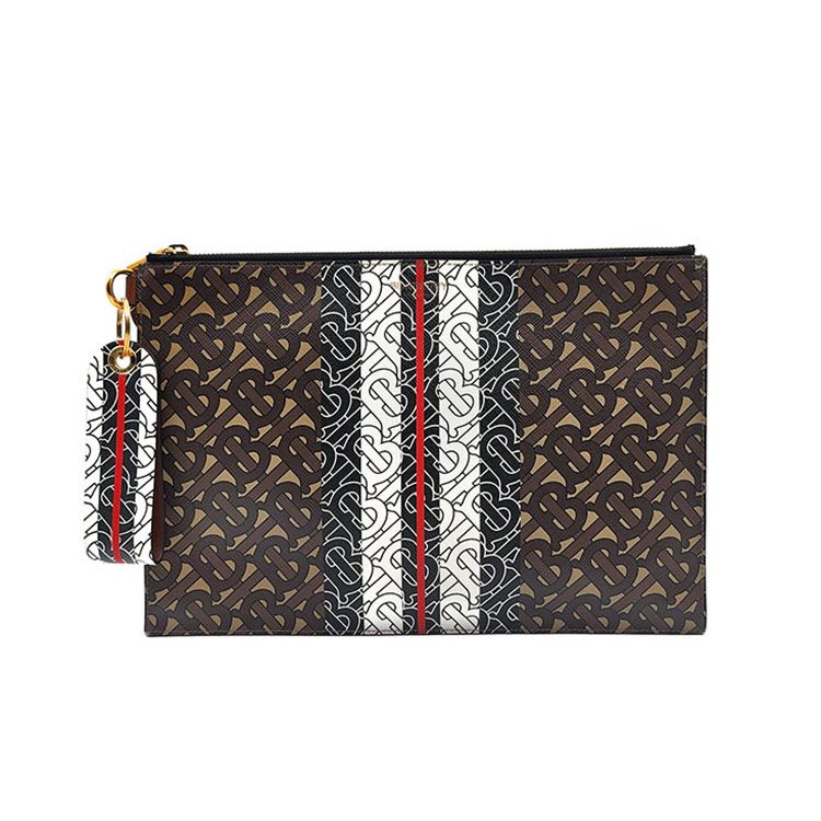 Burberry Monogram TB Stripe Clutch + Keyring L853169