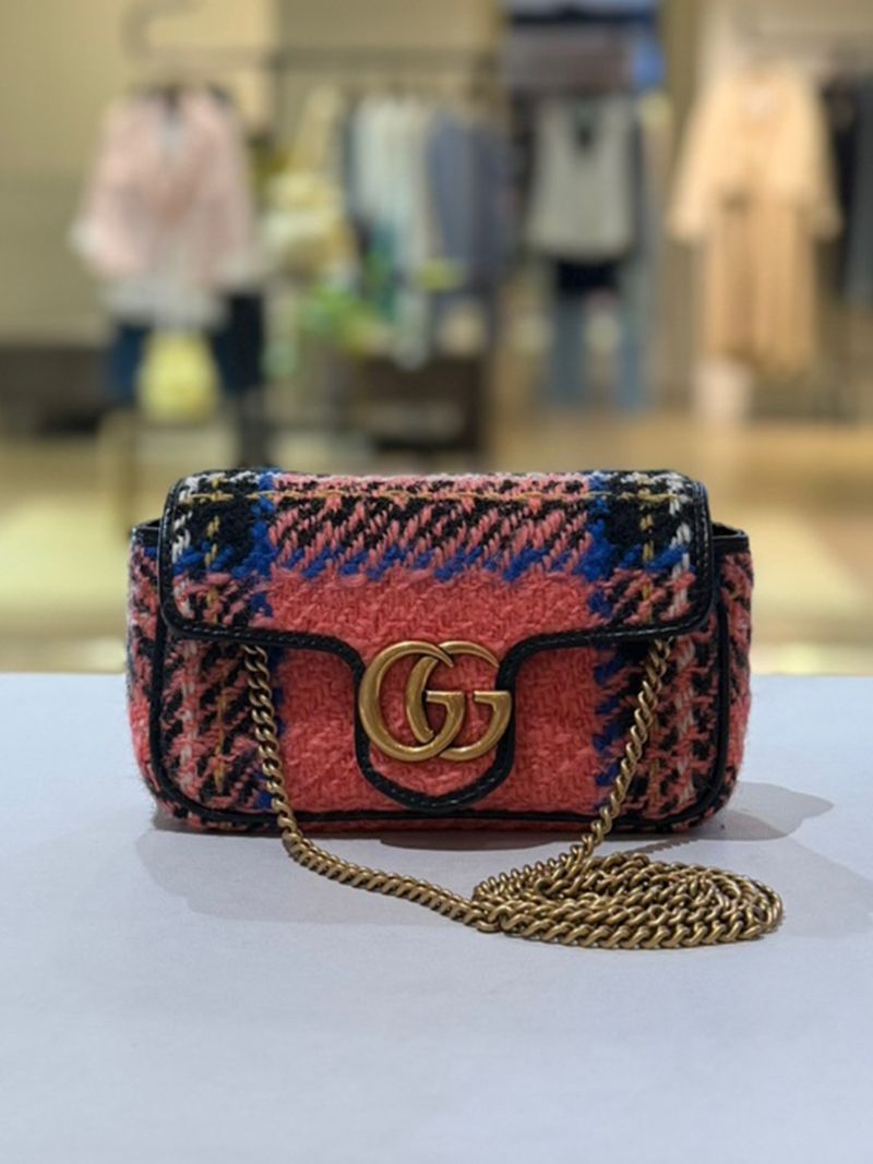 Gucci Matelasse Super Mini Tweed Crossbody Bag 476433