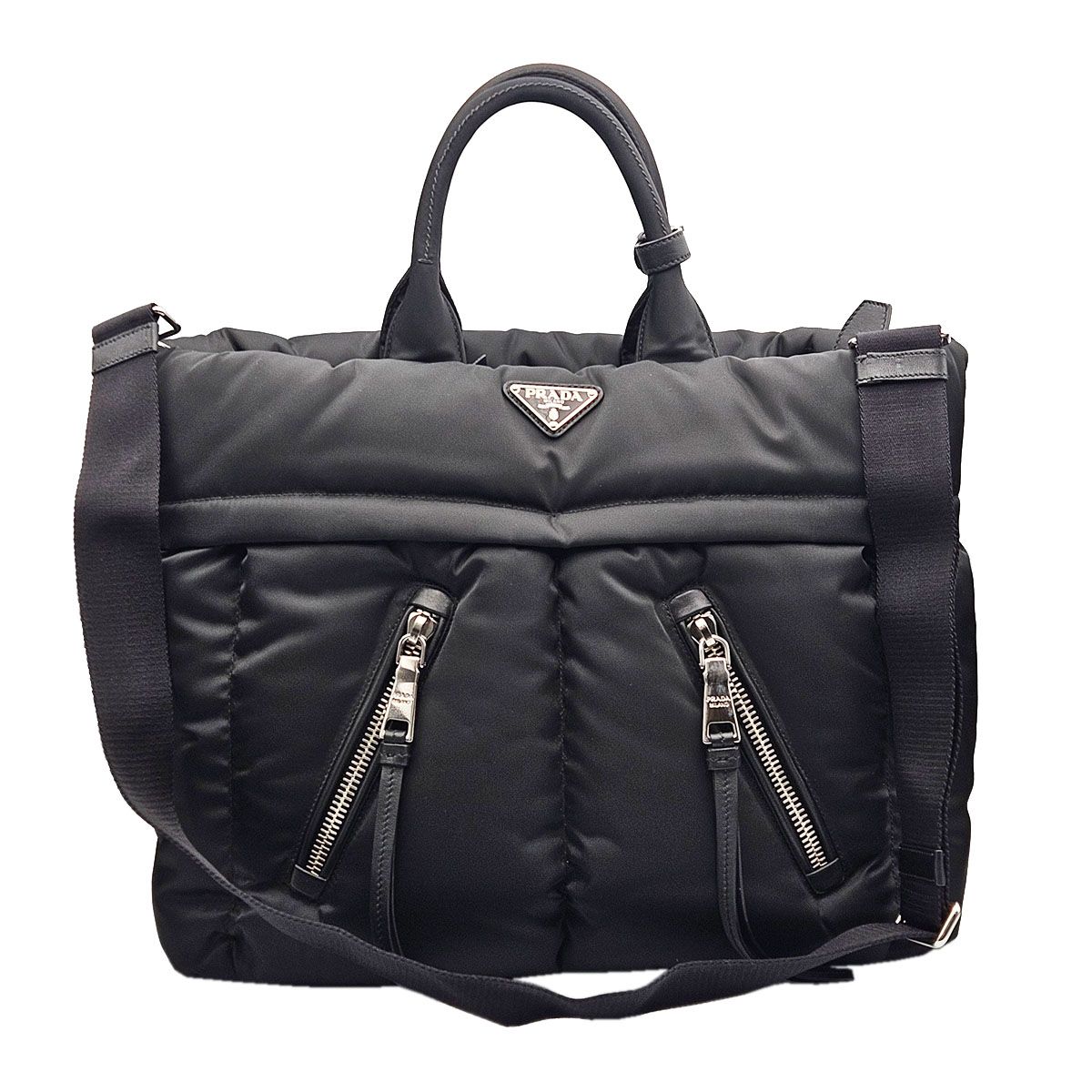Prada Black Testuto Bomber Padding Bag 2WAY BN2617