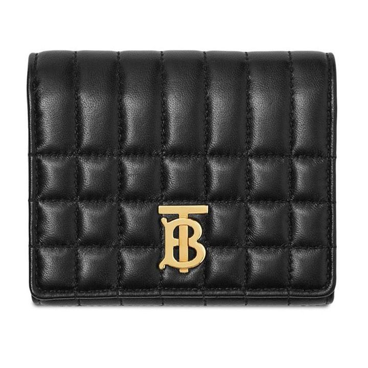 Burberry Quilted Wallet with TB Logo Black 8062372