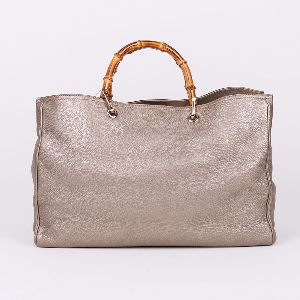 Gucci Gray Snake Handle Tote Shoulder Bag 323658