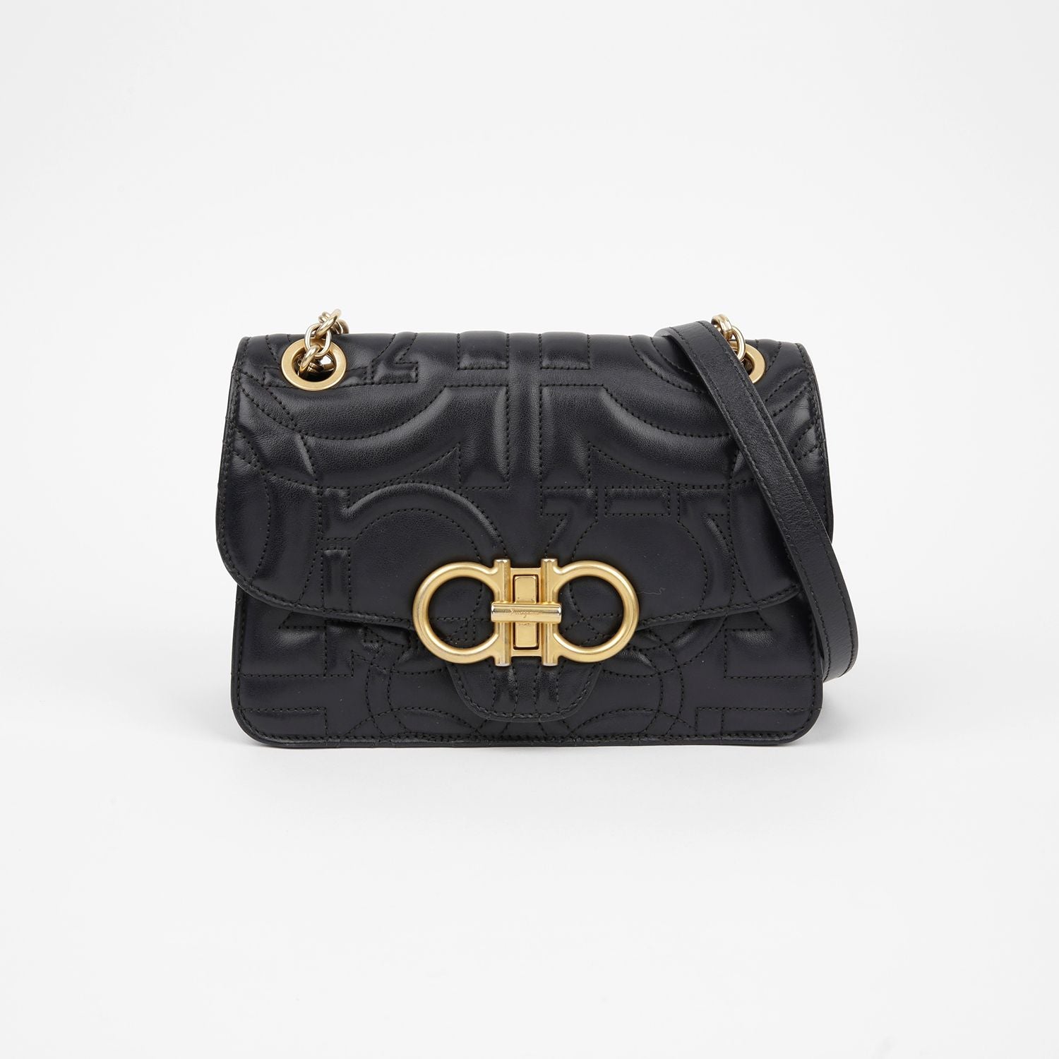 Salvatore Ferragamo Quilted Flap Shoulder Crossbody Bag 21 H153 - SKU