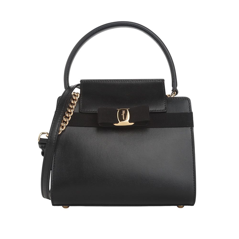 Salvatore Ferragamo New Bow Gold-tone Small Top Handle Shoulder Bag 34705Y