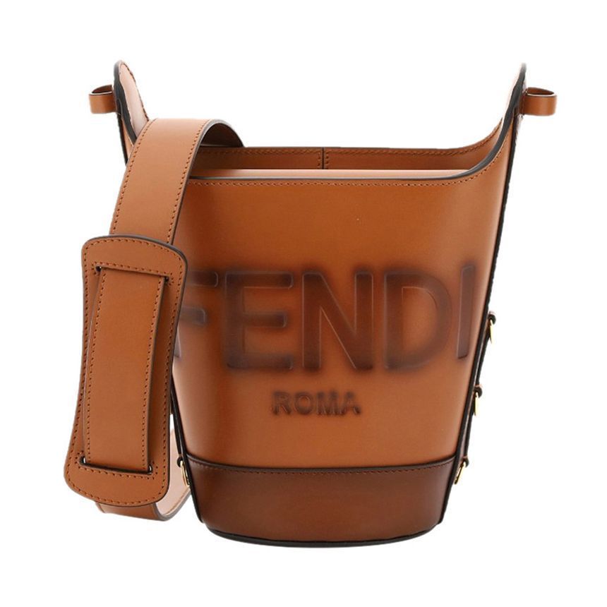 Fendi Embossed Bucket Bag Brown 8BT348 AC9L F0QVK