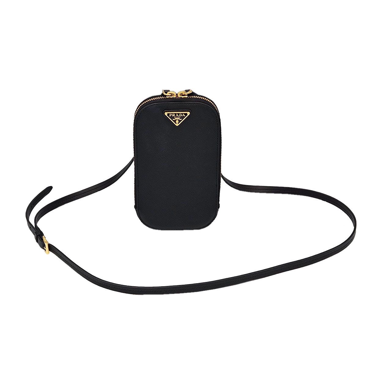 Prada Black Saffiano Phone Pouch Mini Bag 1BP027