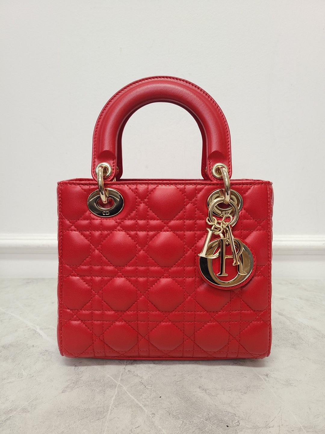 Dior Red Lambskin Shoulder Bag Small - SKU: OS