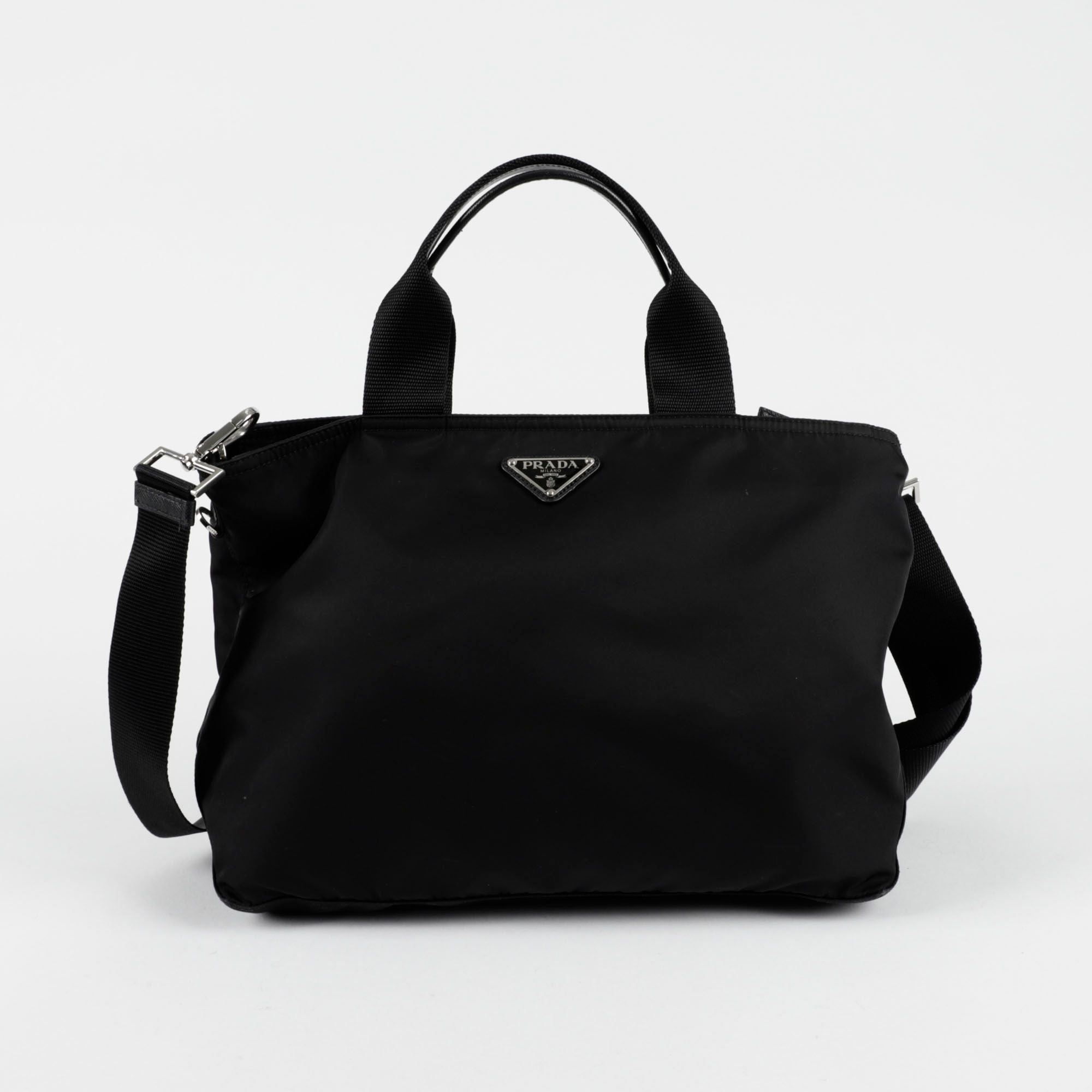 Prada Triangle Logo Tote Shoulder Bag 1BG867