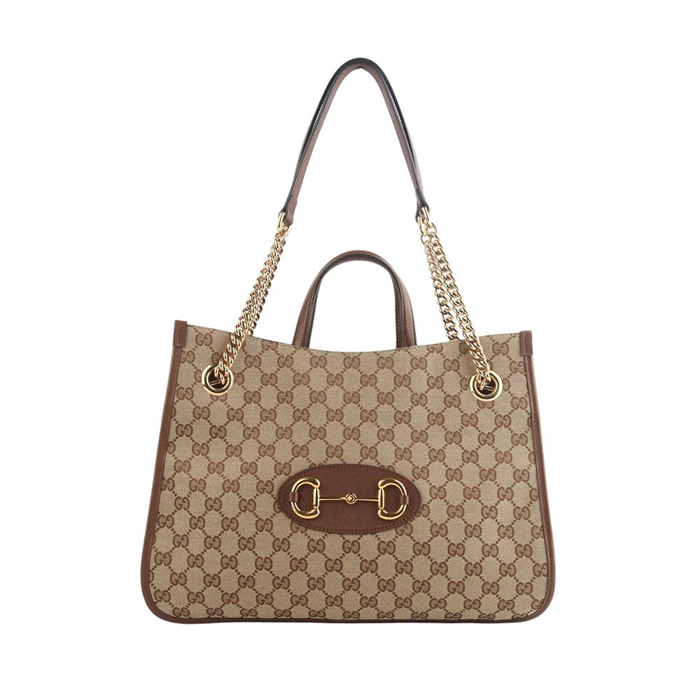 Gucci GG Canvas Horsebit 1955 Shoulder Bag Medium (Department Store Receipt) 34693-1