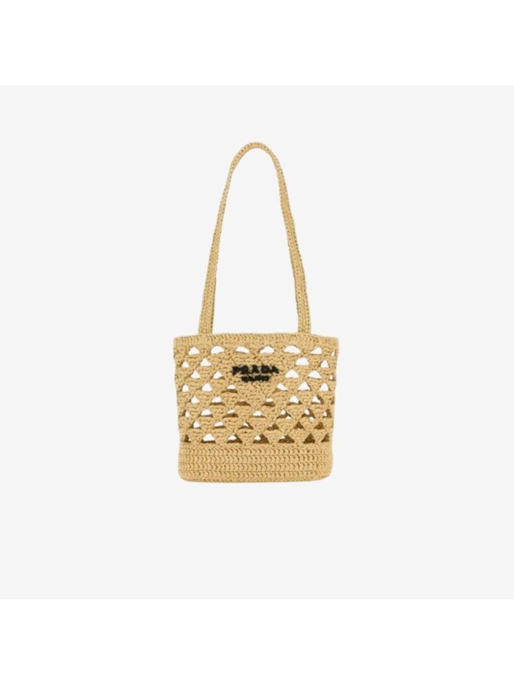 Prada Woven Crochet Tote Bag 1BG494