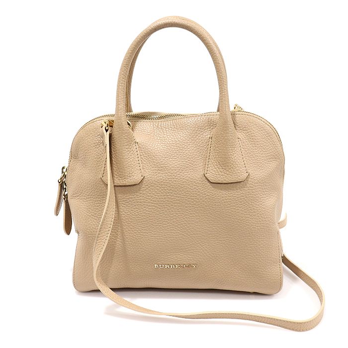 Burberry Greenwood Small Bowling 2WAY Beige London Grainy Leather - SKU: 3965696