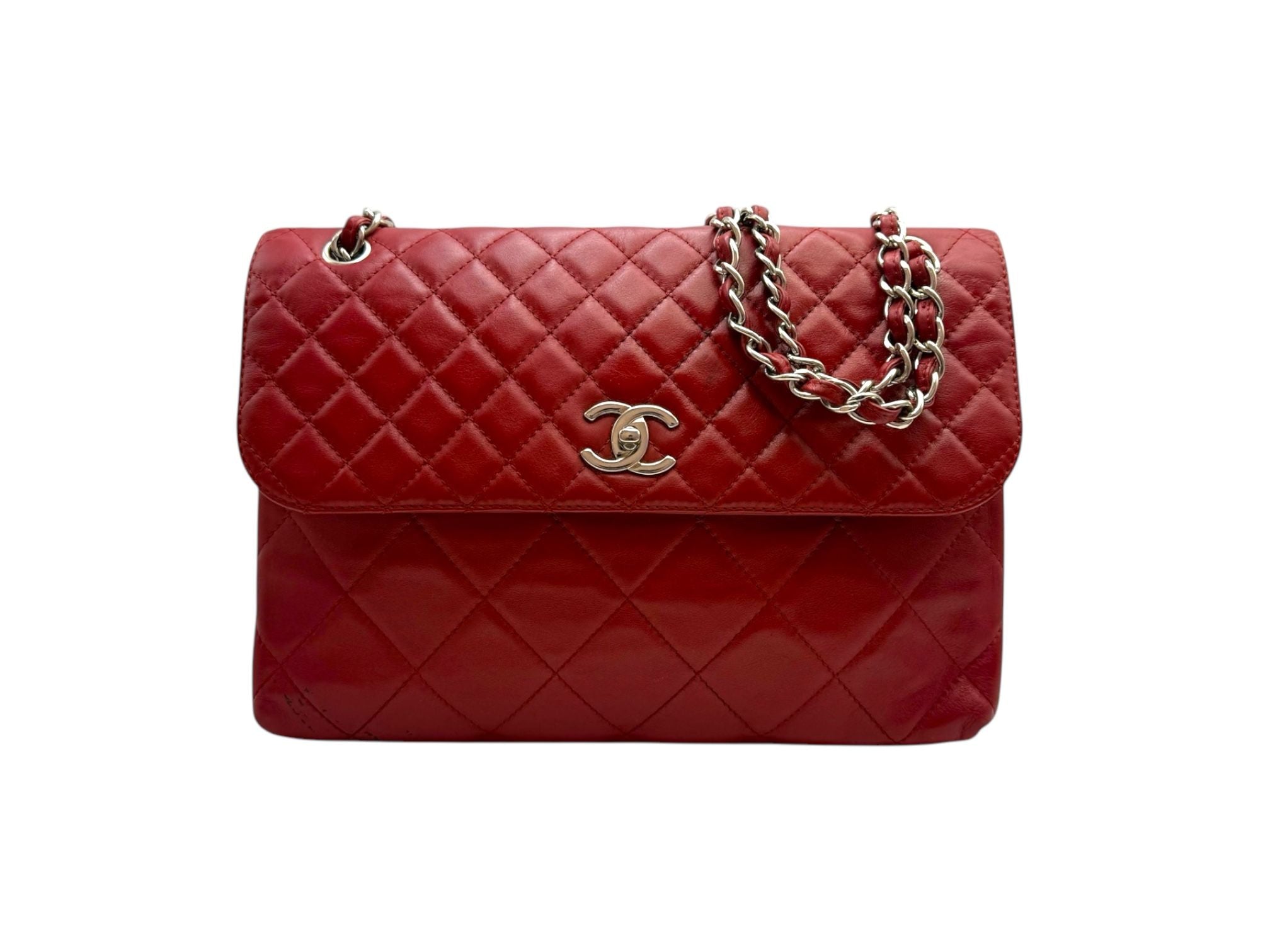 CHANEL CC Logo Business Chain Flap Shoulder Bag Red - SKU12345