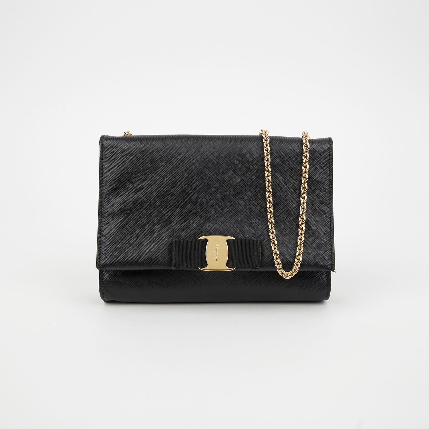 Salvatore Ferragamo Bow Chain Shoulder Crossbody Bag 22 B558