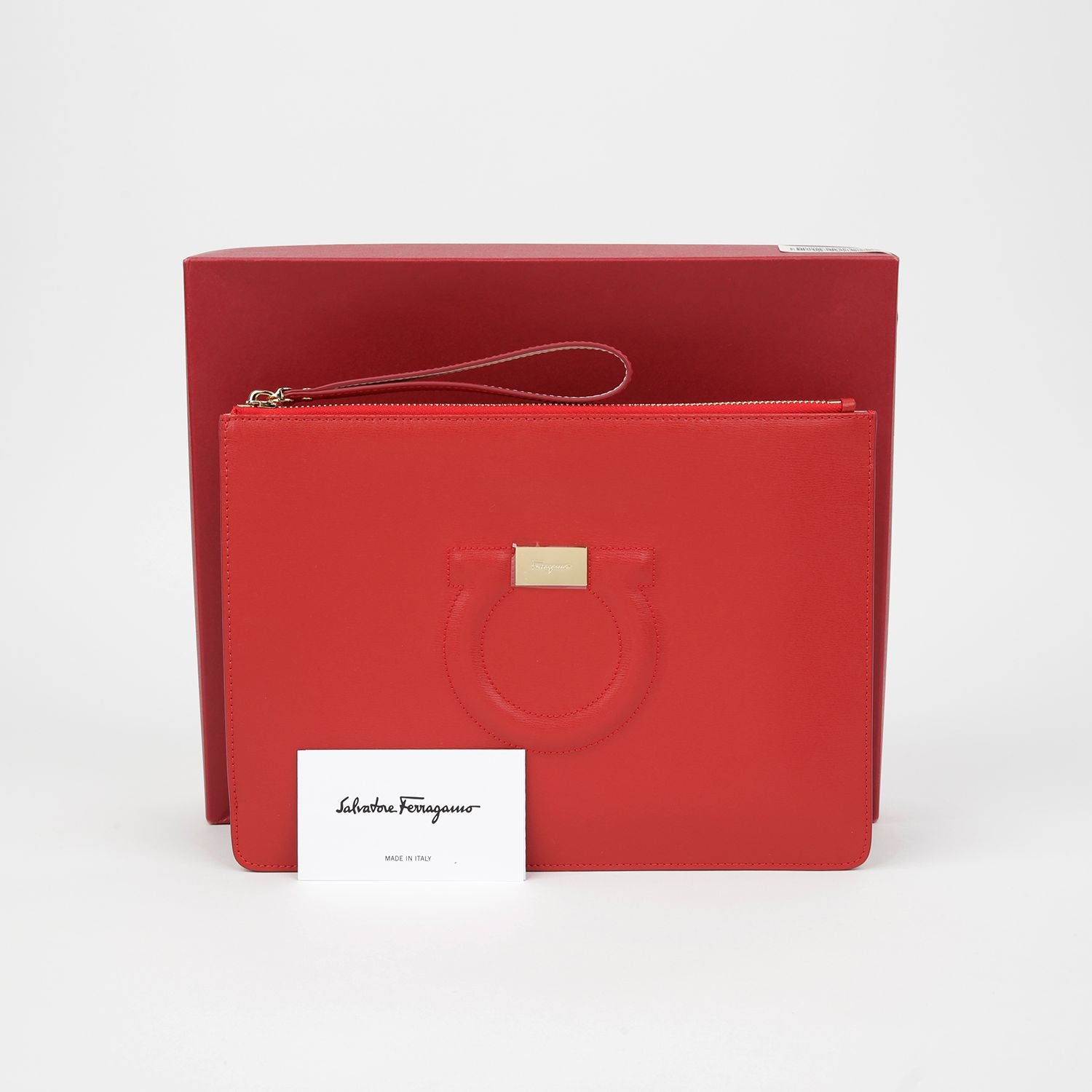 Salvatore Ferragamo Red Clutch Bag 22 D299