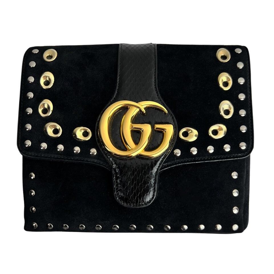 Gucci Black Metal Stud Medium Shoulder Bag 550126