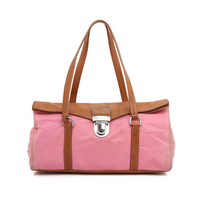 Prada Vintage Flap Cylinder Bag Pochon Nylon Shoulder BR2613