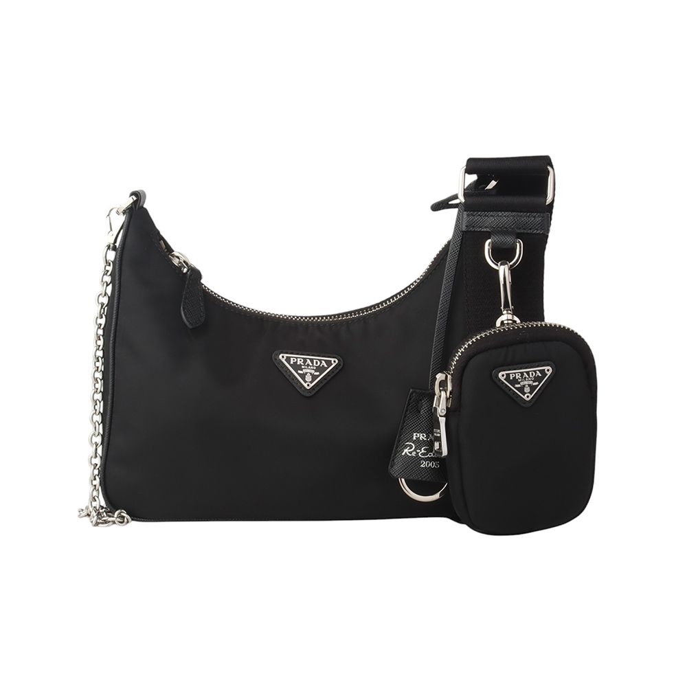 Prada Nylon Crossbody Bag with Saffiano Trim 34664Y