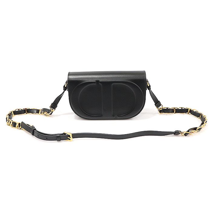 Dior Black Box Calfskin Gold CD Signature Strap Vesache Chain Shoulder Bag M9280UZWS_900U