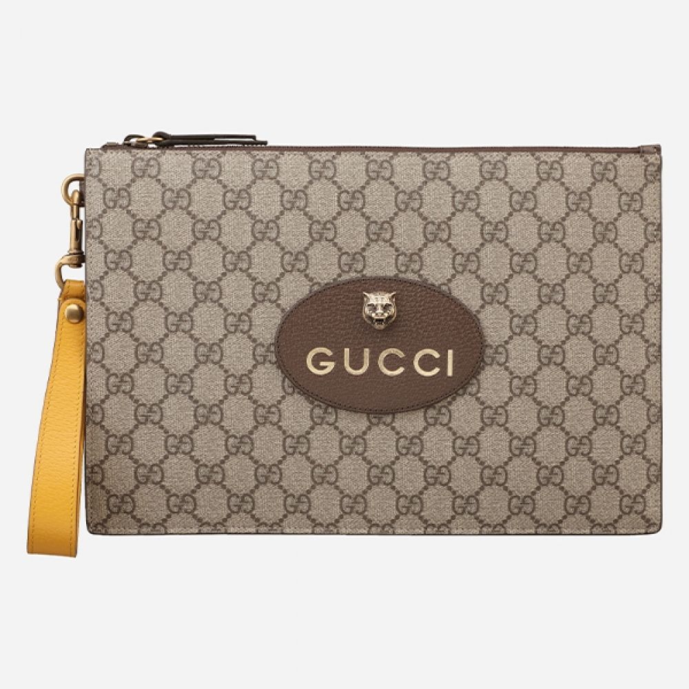 Gucci GG Supreme Vintage Clutch Bag 473956 K9GOT 8861