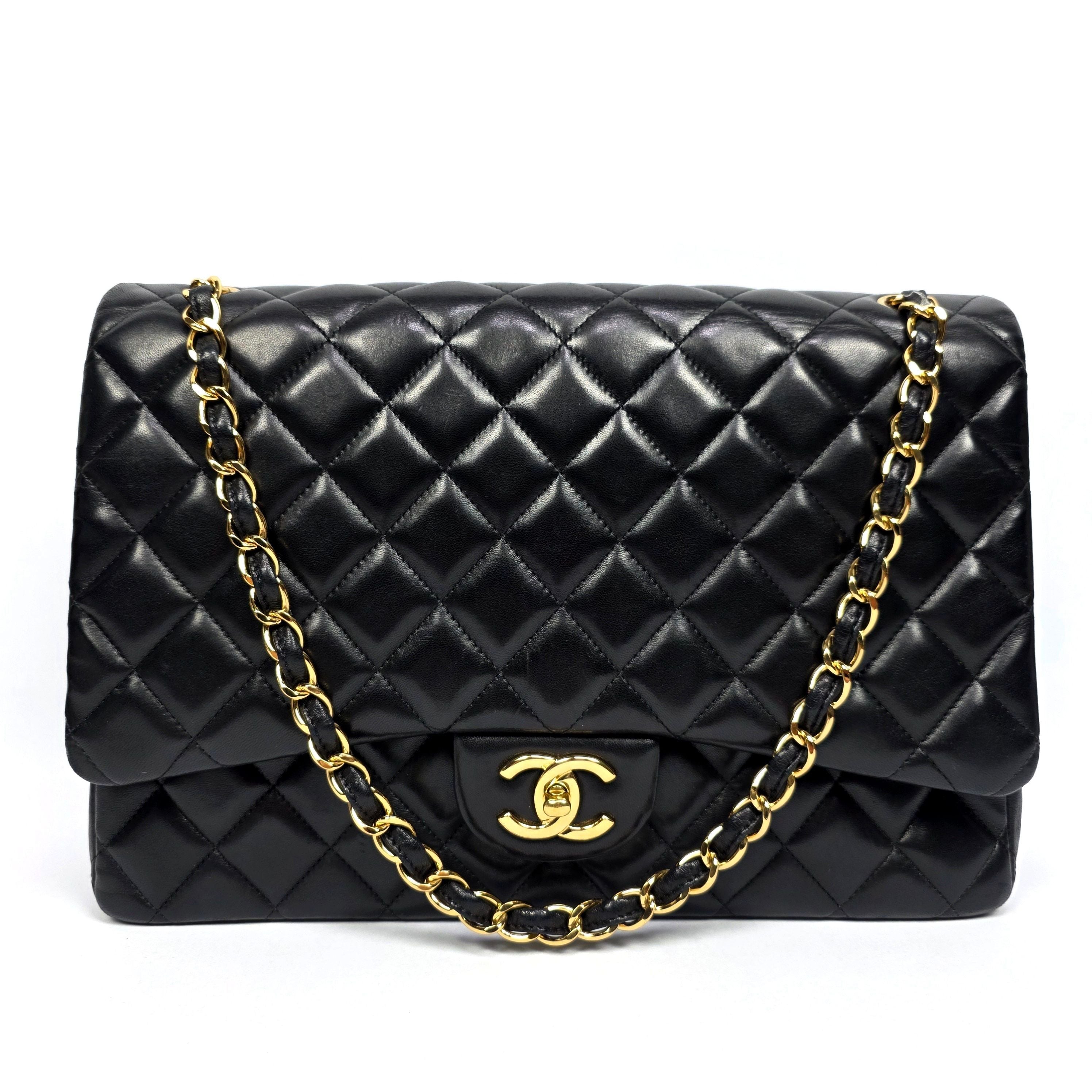 CHANEL Classic Double Flap Chain Shoulder Bag Maxi [1793]