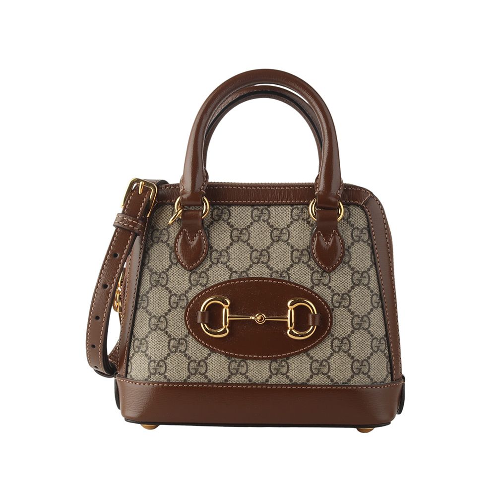 Gucci Supreme 1955 Horsebit Top Handle Mini Crossbody Bag 34653-1