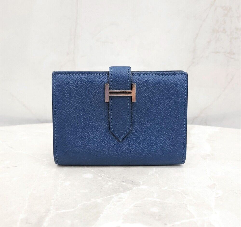 Hermes Compact Navy Card Wallet SKU