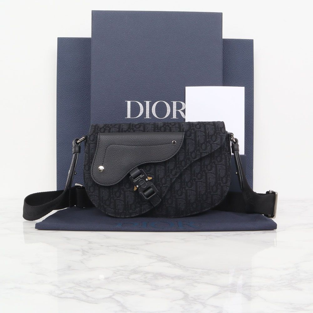 Dior Black Oblique Saddle Messenger Bag 1ADPO325YKY_H03E